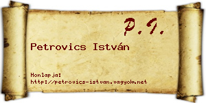 Petrovics István névjegykártya