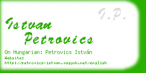 istvan petrovics business card