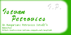 istvan petrovics business card